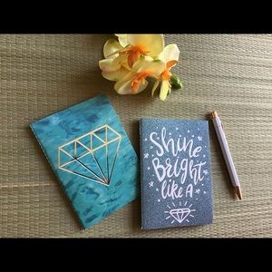 Geometric gold tea light with journaling book set